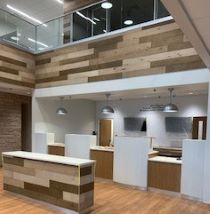 angled reception desk